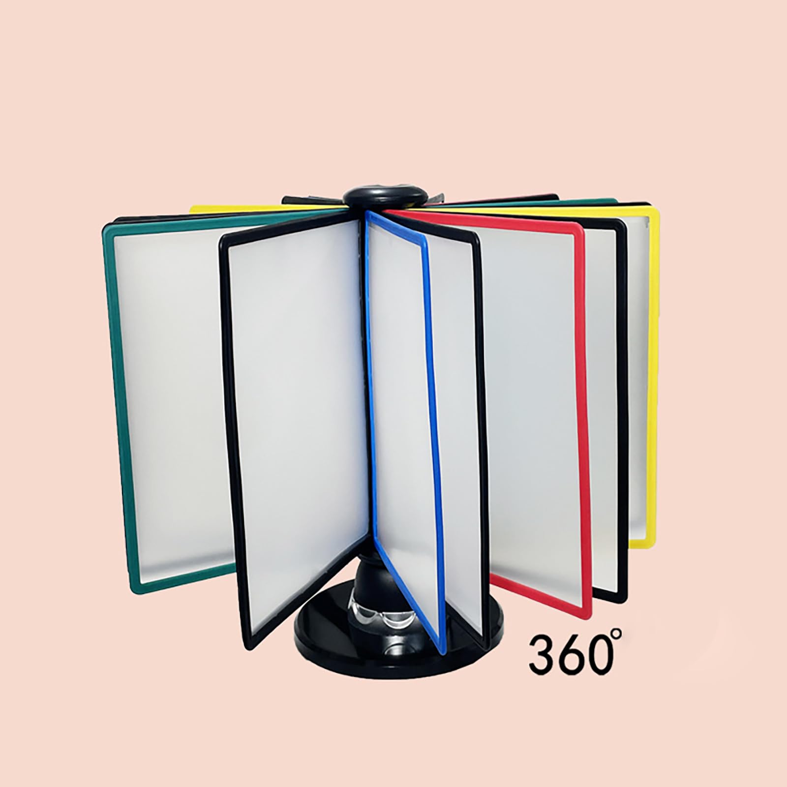 Porta documenti rotante colorato con tasche, perfetto per impiegati, studenti e insegnanti, migliora l'efficienza dello spazio di lavoro