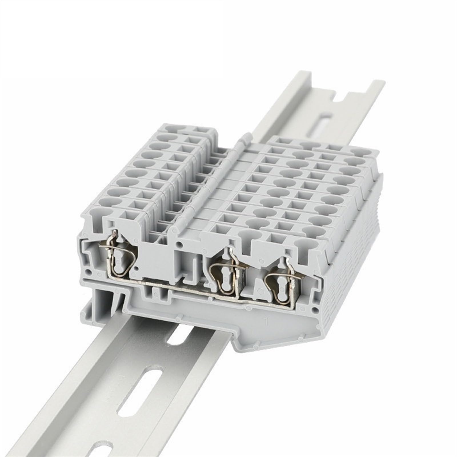 Connecteur de Rail Din ST4-TW, cage à ressort, 3 contacts, 4 mm², 12awg, alimentation de câble électrique, prise de fil, bornier ST 4-TWIN, 10 pièces(Orange)