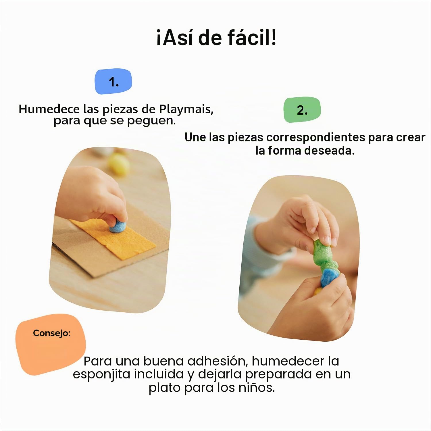 Playmais Mosaic Princess | 2300 piezas | Kit de manualidades | Juguete natural | Incluye esponja, 6 plantillas de diseño | vegano, responsable y seguro para niños y medio ambiente | a partir de 3 años