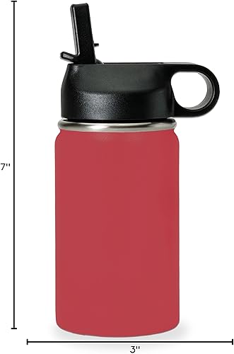 Vista 109 de LaserGram Botella de agua personalizada, palitos de lacrosse, acero inoxidable de doble pared aislada al vacío con popote superior, regalo grabado