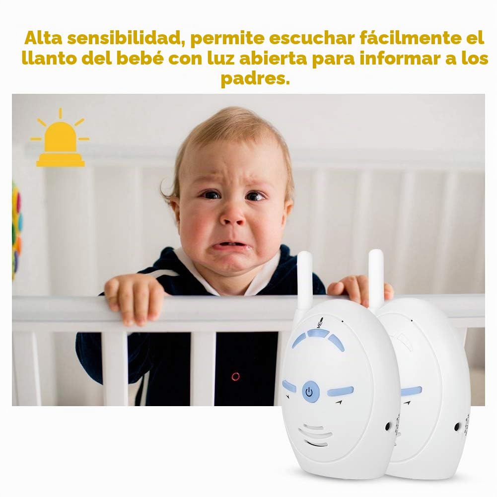 2.4GHz Monitor de Bebés Inalámbrico, Vigilabebés, Cámara de Intercomunicación Alarma Electrónica, con Audio Bidireccional,para Bebé (EU)