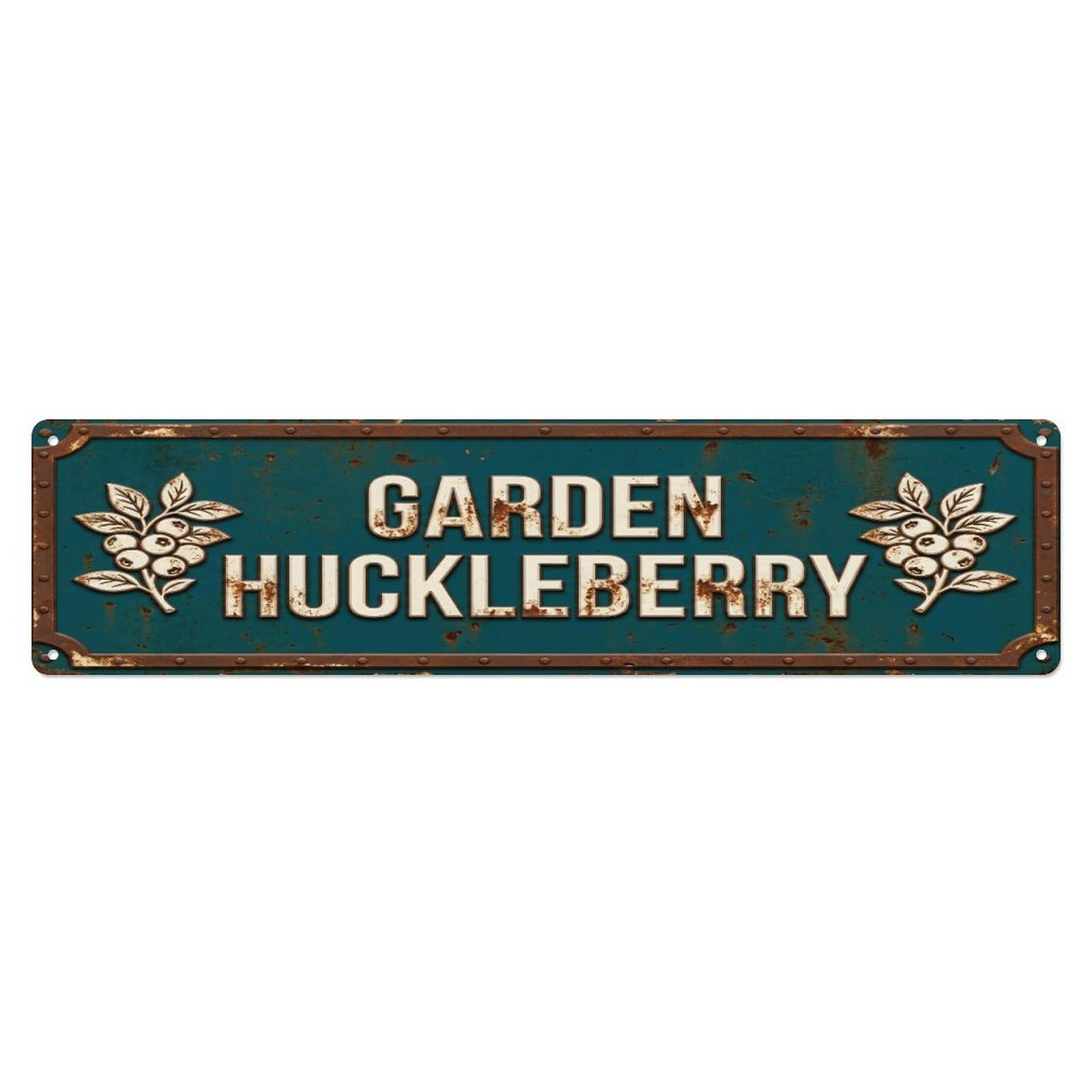 Metal Tin Sign GARDEN HUCKLEBERRY Vintage Berry Rustic Farmhouse
