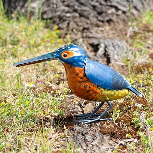 Small Colourful Metal Kingfisher Bird Ornament