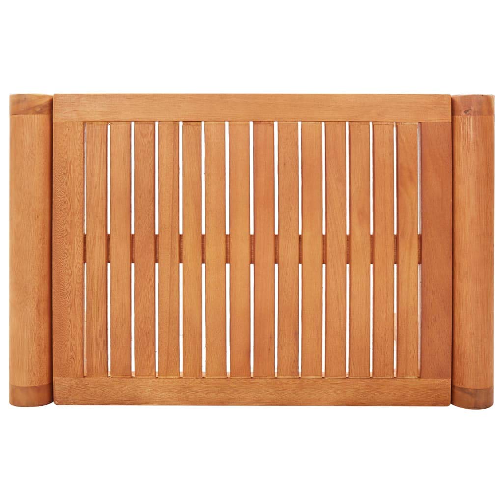 Gartenbank Massivholz Eukalyptus 64 cm wetterfest für Outdoor Balkon Terrasse Sitzgelegenheit ohne Rückenlehne und Armlehne langlebig natürlich geölt