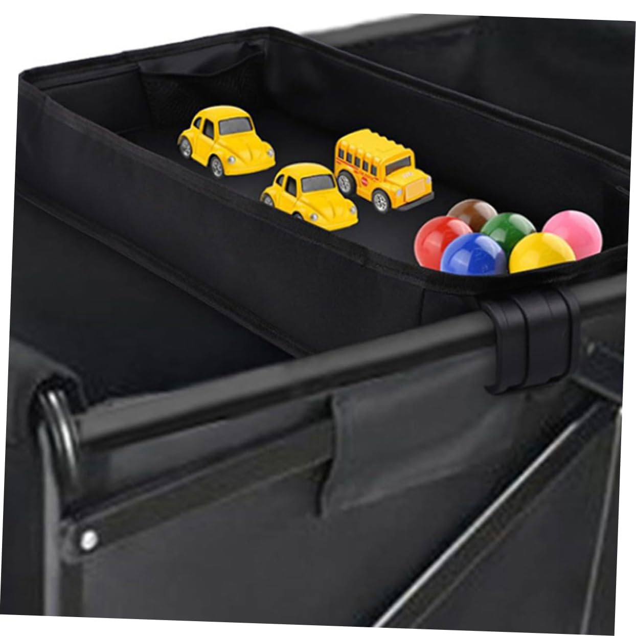 GARVALON Kinderwagen Snack Tray mit Getränkehalter Verstellbarer Organizer für Junge Mädchen und Kleinkinder Clip Tischaufsatz für Kinderwagen Schwarz