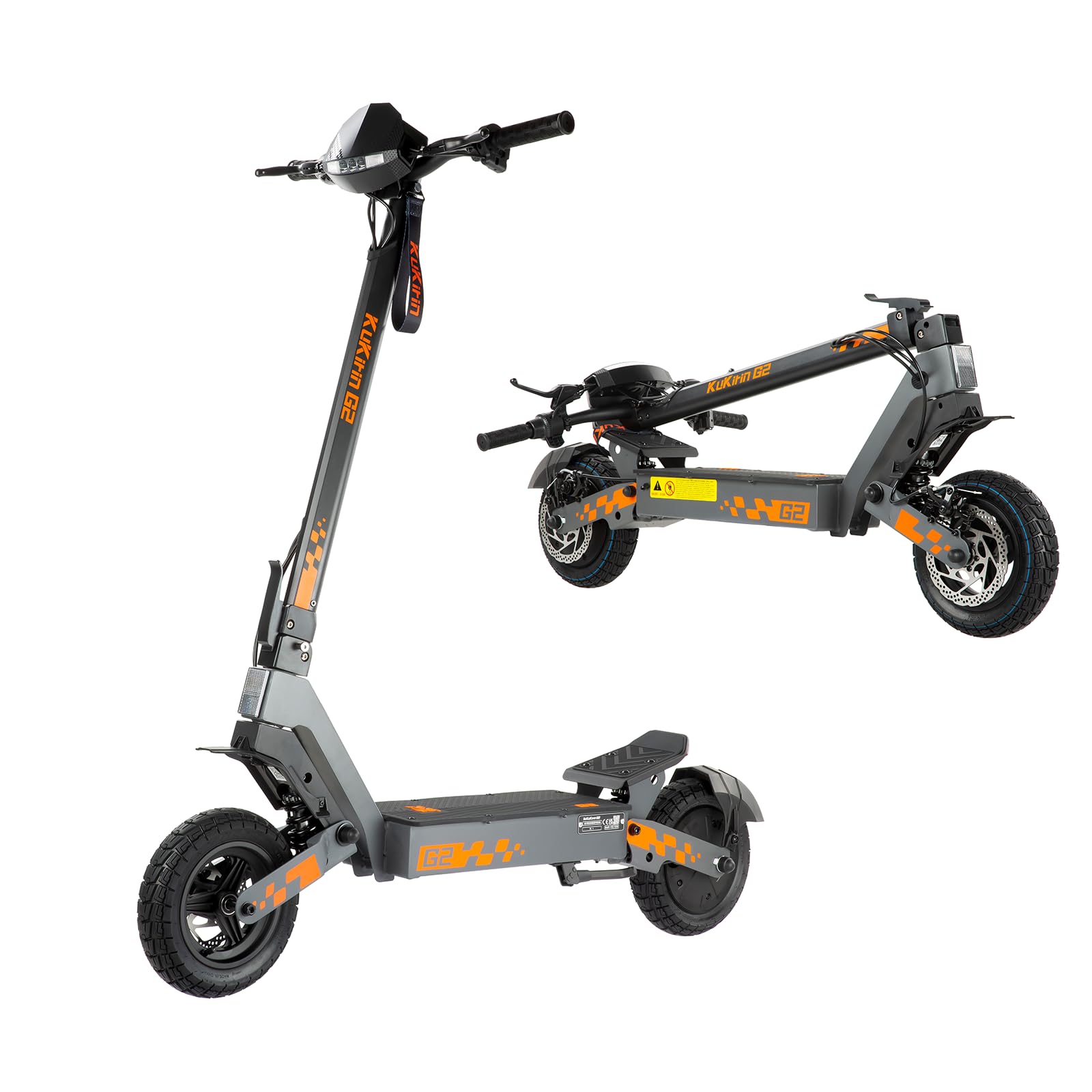 KuKirin G2 2026 Elektroroller für Erwachsene, faltbar, 48V 15,6Ah Batterie, Akkulaufzeit bis zu 55 km, 10 Zoll schlauchlose Reifen, doppelte Federung, doppelte Scheibenbremse