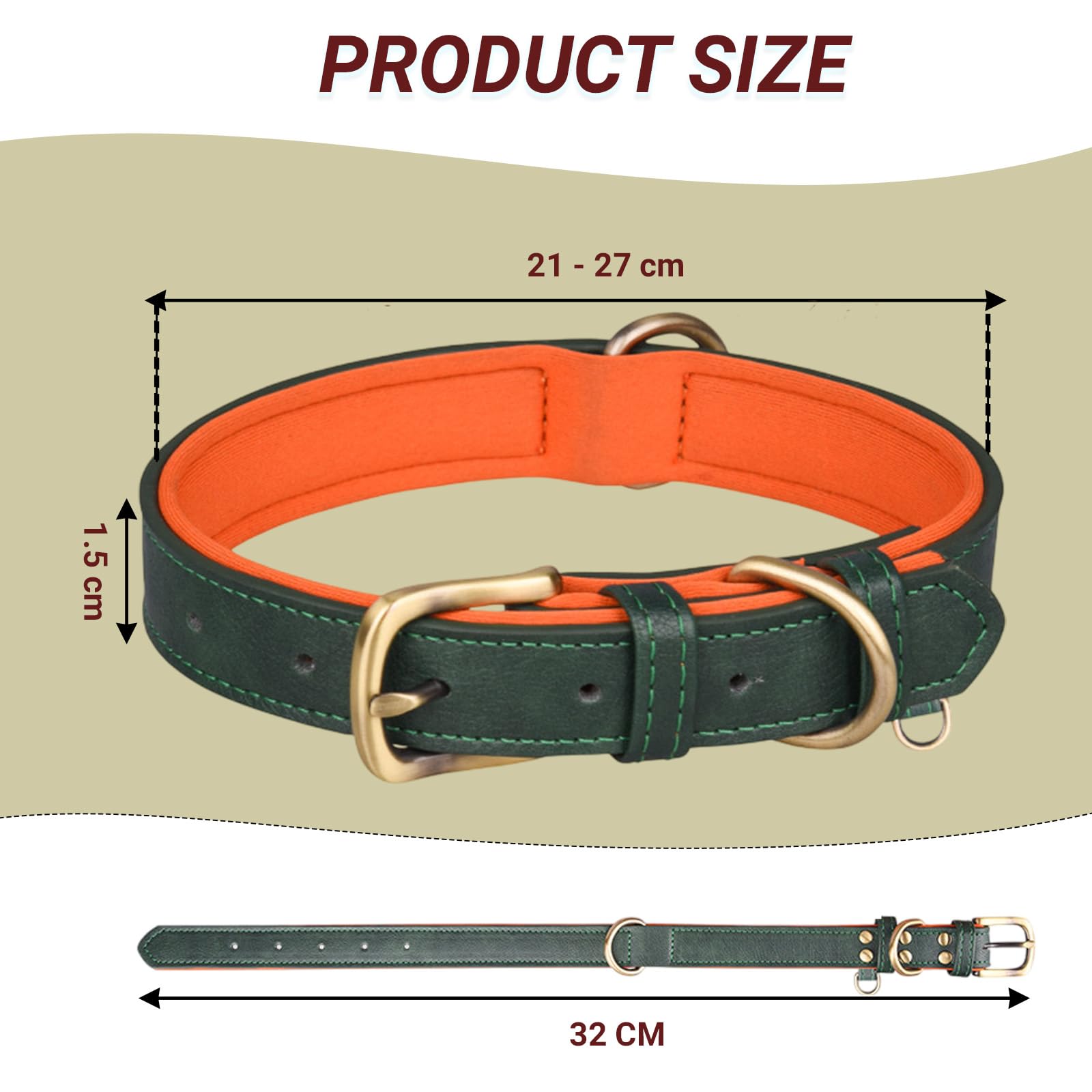 Pet Collars, Leather Dog Collar with Engraved Metal Buckle, Walking Training Daily Used for Small Medium Large Dogs Puppy - Image 2
