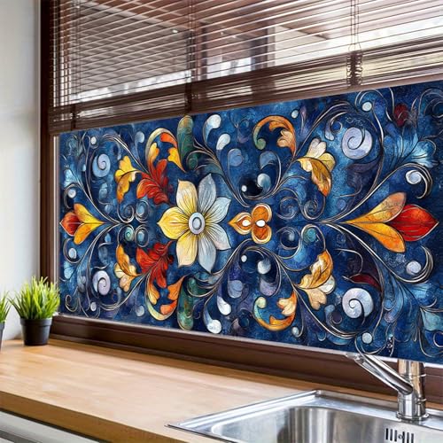Película para ventana con patrón floral 39.3x17.7 in miniatura 4