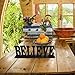 Rustic Wood Believe Sign for Home Decor, Decorative Wooden Cutout Word Decor Freestanding Believe Tabletop Decor, Black Believe Block Letters Sign Family Mantel Decor (Black Believe Sign)