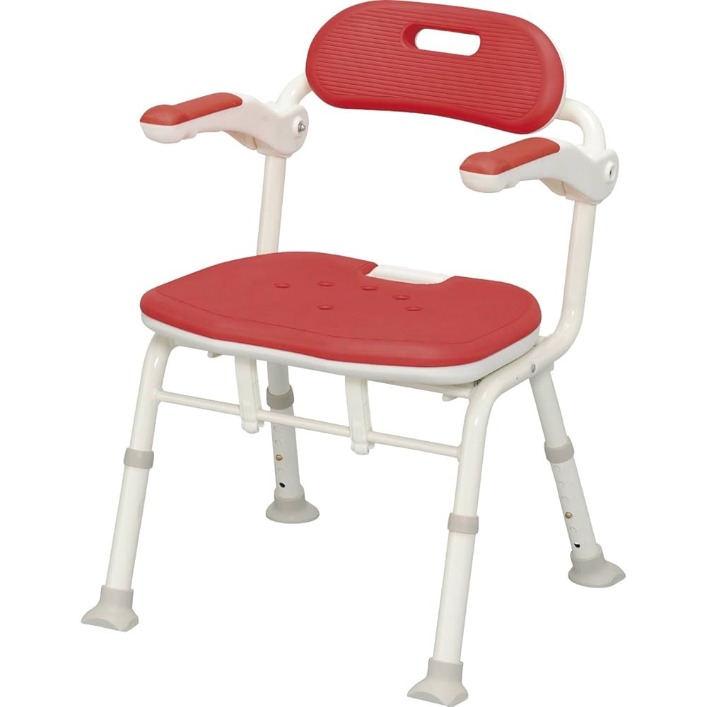 安寿 シャワーベンチ シャワーチェア レッド Amazon | アロン化成 安寿 折りたたみシャワーベンチ IS レッド