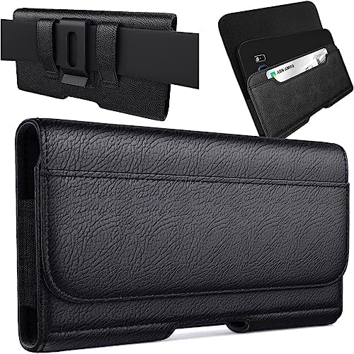 Meilib Holster for Galaxy S23+ Plus, S22+ S21+ S20+ S10+ S9+ S8+, S21 FE, S20 FE A50, A51, A52, A53 5g A20 Cell Phone Holder Belt Clip Case Pouch Cover (Fits Samsung Phone with Case on) Black Medium