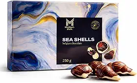 Chocolate Belga Sea Shells, Bombons Premium Formato Concha Gourmet, 250g