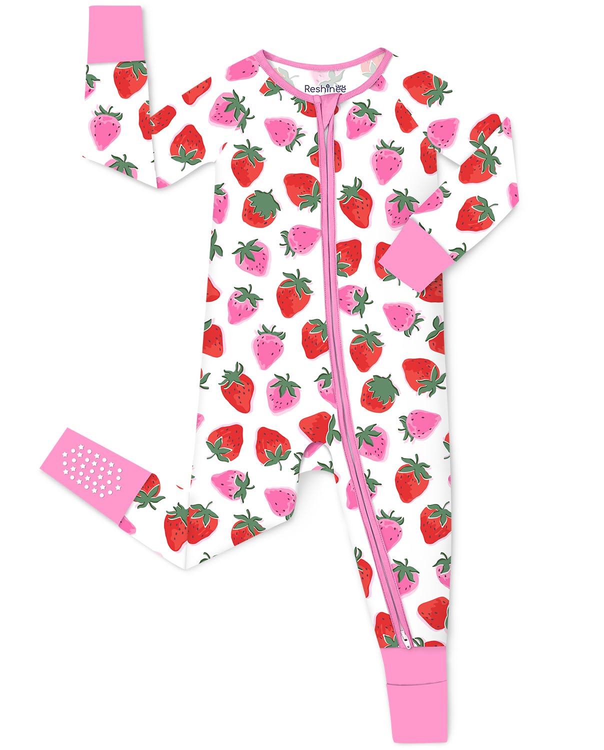 babee Reshinee Viscose Derived from Bamboo Baby Footie Pajamas Convertible Newborn Sleeper for Baby Girl Zipper Onesie 0-24M