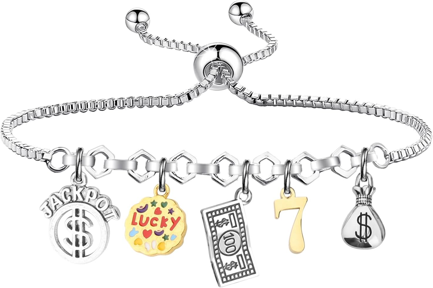 Amazon.com: UJIMS Lucky Gambler Gifts Good Luck Jackpot Bracelet Casino ...