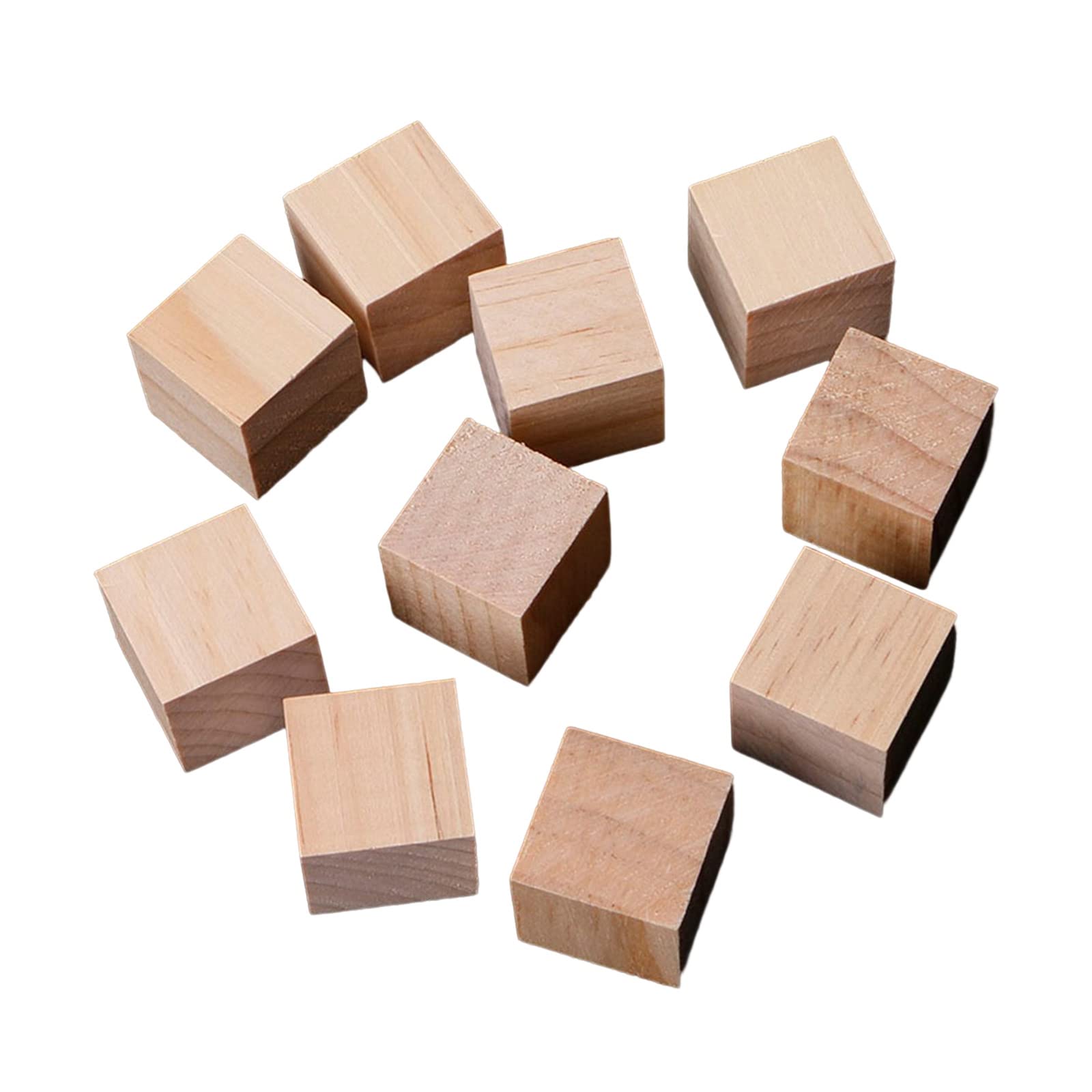 NEWFT 25mm Wooden Square Blocks Cubes Embellishment for Woodwork Craft