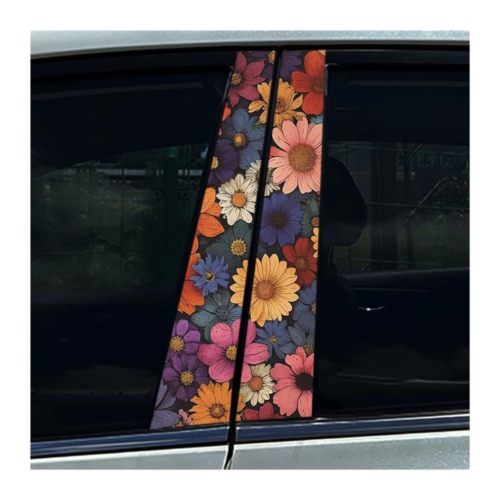 Bertdcx E Graffiti Dopamin Numerous Flowers Car Stickers Auto B-Pillar Decoration Auto Parts(E)