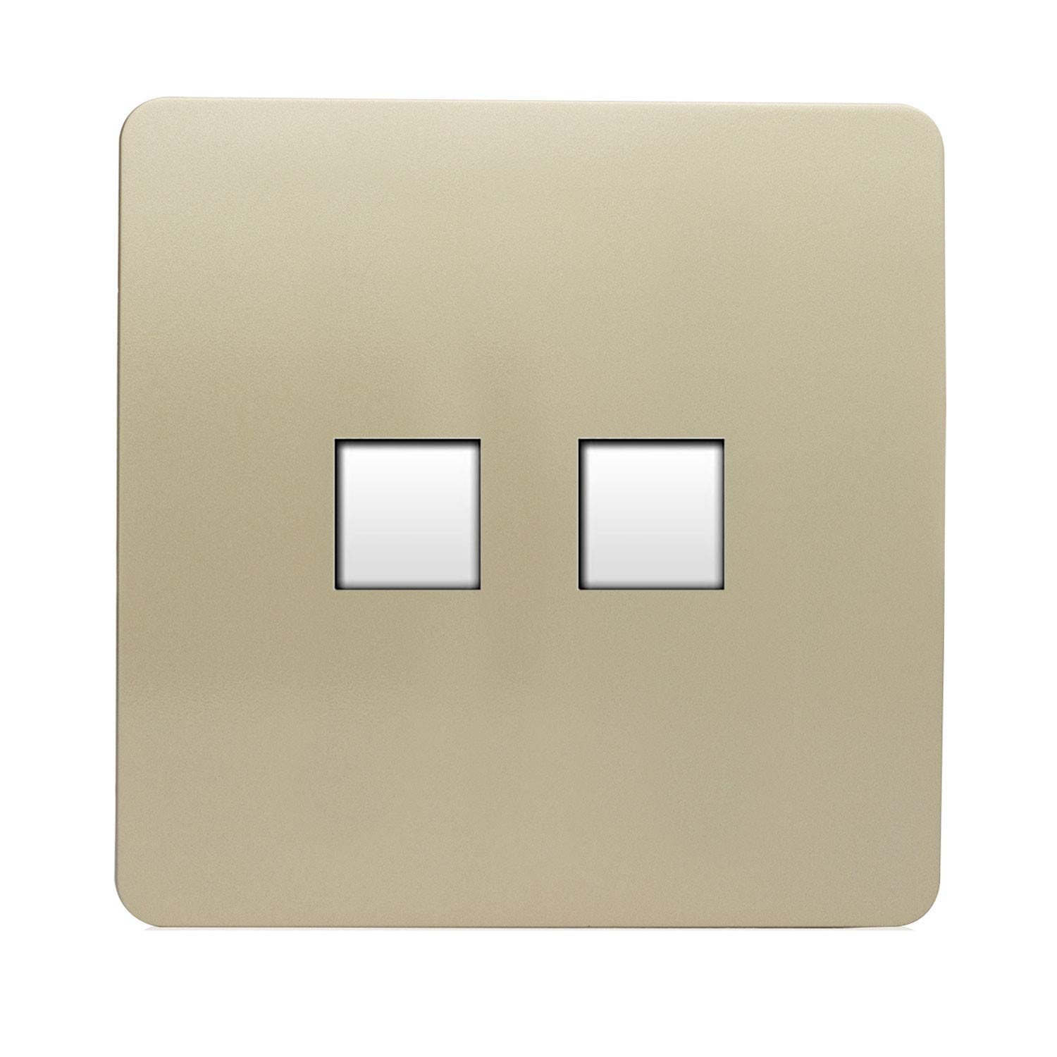 Trendi Switch Gold Artistic Modern Glossy 2 Gang Pc Ethernet Socket Champagne