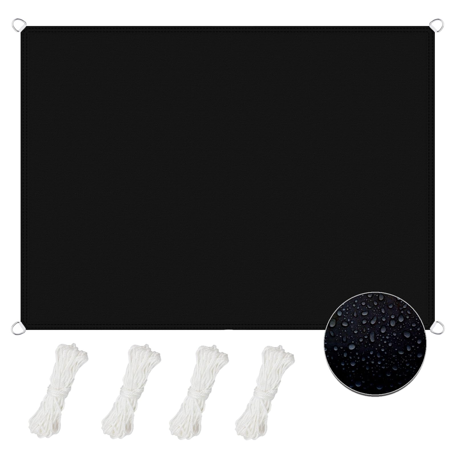 Voile d'ombrage de jardin noir pour patio et protection de fleurs
