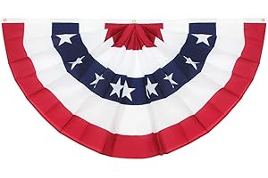 Anley USA Pleated Fan Flag, 3x6 American Patriotic Stars & Stripes Bunting Flags