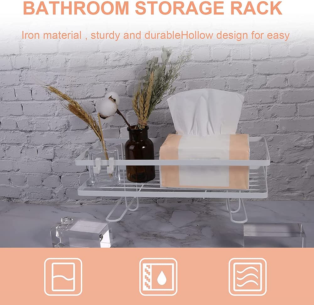 Estante para inodoro de cocina, baño, estante de pared, organizador de hierro para el hogar, sin perforación, estante de almacenamiento resistente sobre el inodoro