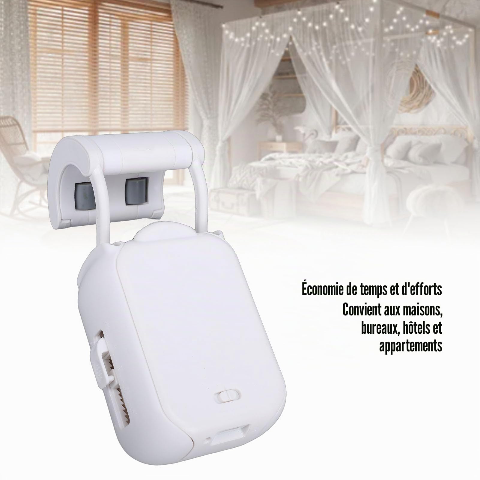 AUNMAS Ouvre-Rideau Automatique, Robot de Rideau électrique Intelligent avec Contrôle par Application pour, Moteur Silencieux sans Perceuse avec Batterie 5200 MAh pour Fenêtre de