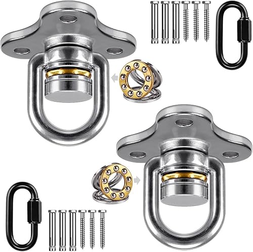 SELEWARE Gancho giratorio de alta resistencia, gancho giratorio de 360 grados con mosquetón, accesorios de columpio para interiores y exteriores