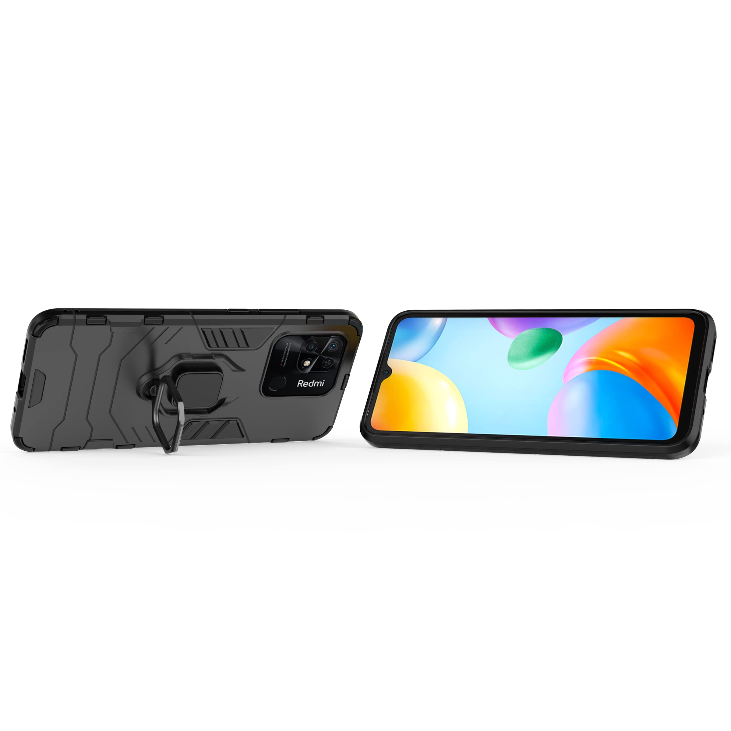TingYR Cover Per Xiaomi Redmi 10C – Custodia Antiurto Con Supporto Anello Magnetico A 360° – Blu