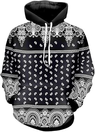 Black Bandana Hoodie for Women Men Bandanas Print Clothing Mens Hawaiian T-Shirt Shorts Joggers Pants Jacket