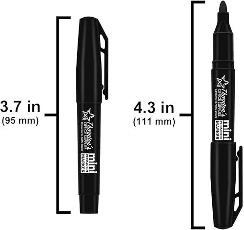 Miniatura 5 de Thornton's Office Supplies Mini marcadores permanentes que funcionan en plástico, madera, piedra, metal y vidrio para niños y adultos, garabatos