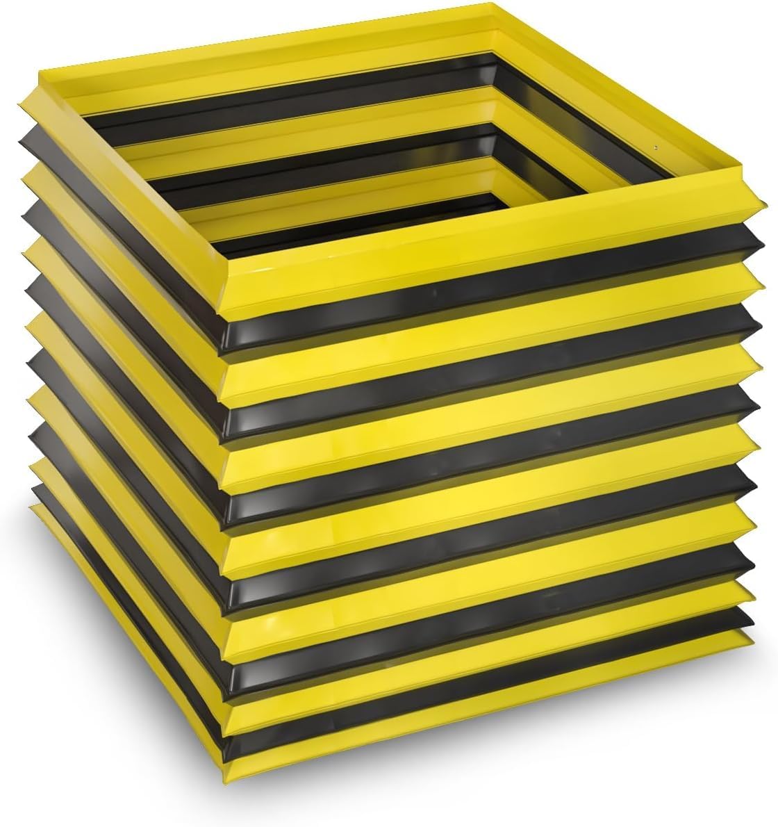Lift Table Skirts and Lift Table Bellows - Industrial-Grade Protection for Lift Tables - Prevent Debris, Dust, Pinch Points With These Black and Yellow Skirts.