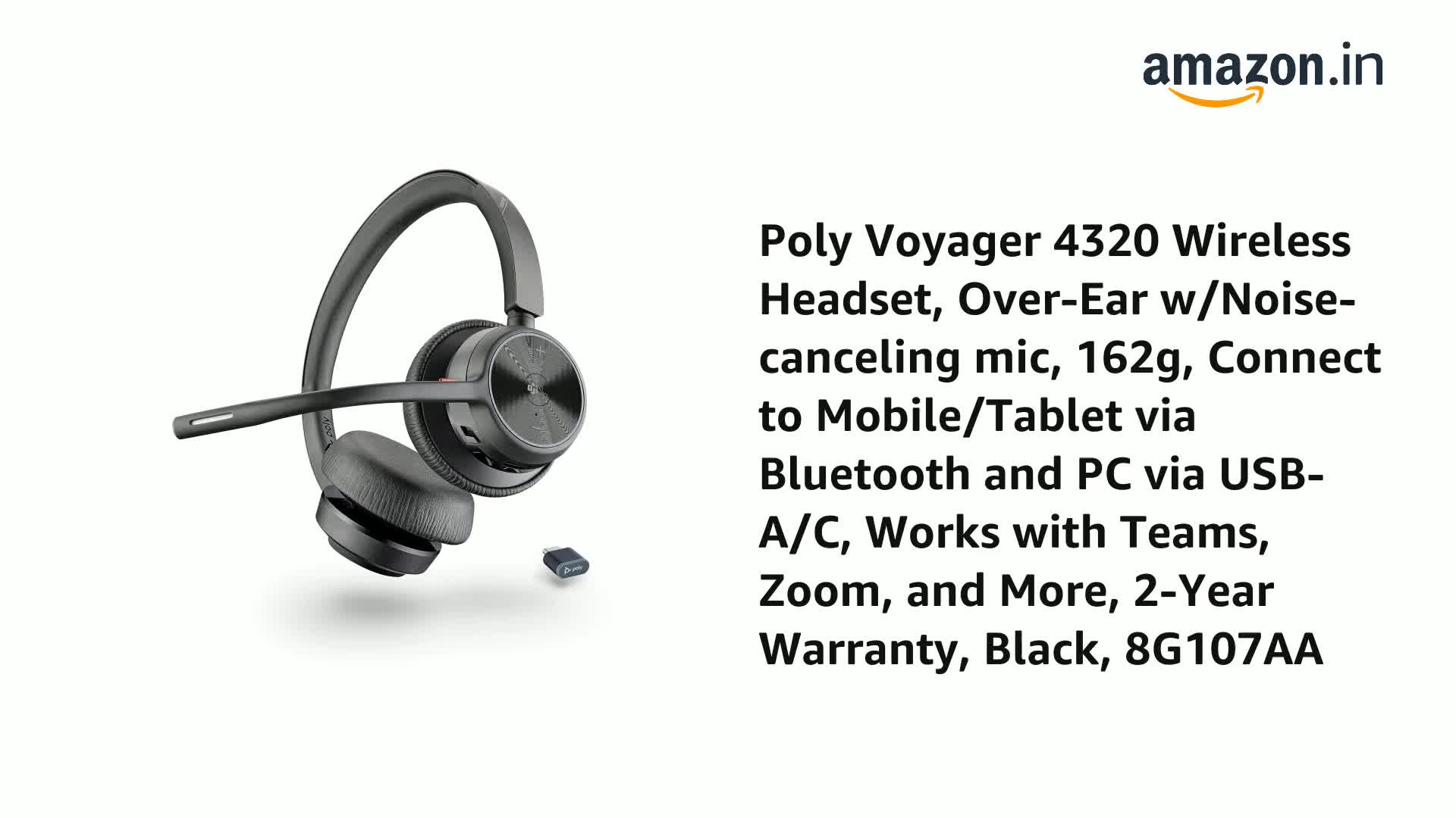 Amazon.in: Buy Poly (Plantronics Voyager 4320 Wireless Headset
