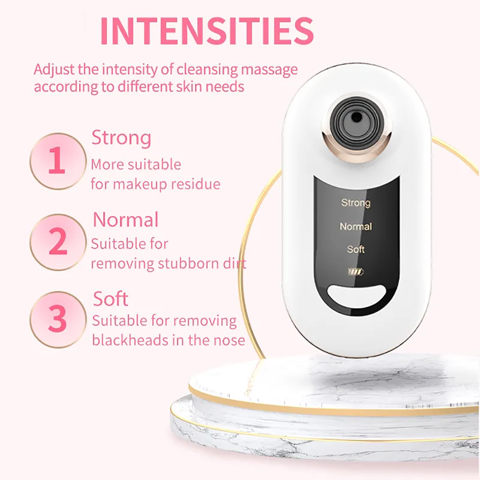 TsoLay Aspiratore per Punti Neri, Strumento Elettrico per L'estrazione dei Punti Neri, 3 Potenze di Aspirazione/5 Sonde/Ricaricabile Tramite USB/Facile da Trasportare E da Utilizzare, per Oleosi
