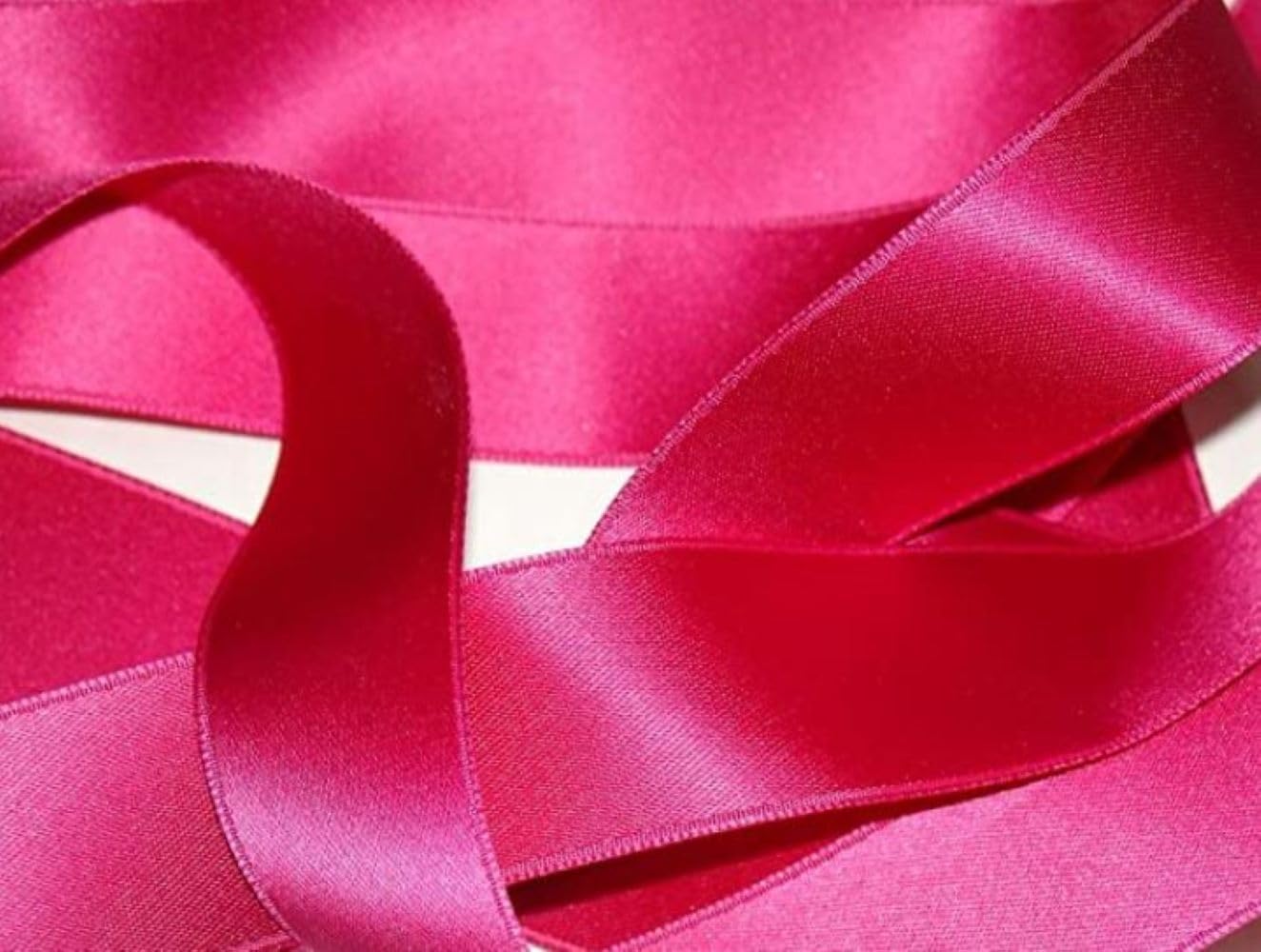 Ruban Satin Luxe Double Face 25 mm Coloris Rose Fuschia 2 Mètres