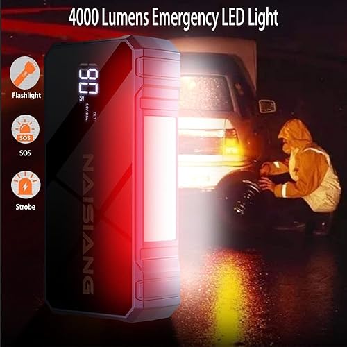 Miniatura 5 de Arrancador de batería de coche de 4000 A - Amplificador de batería de coche de 12 V para camiones dieselRVsbarcos, certificado UL2743, listo para el