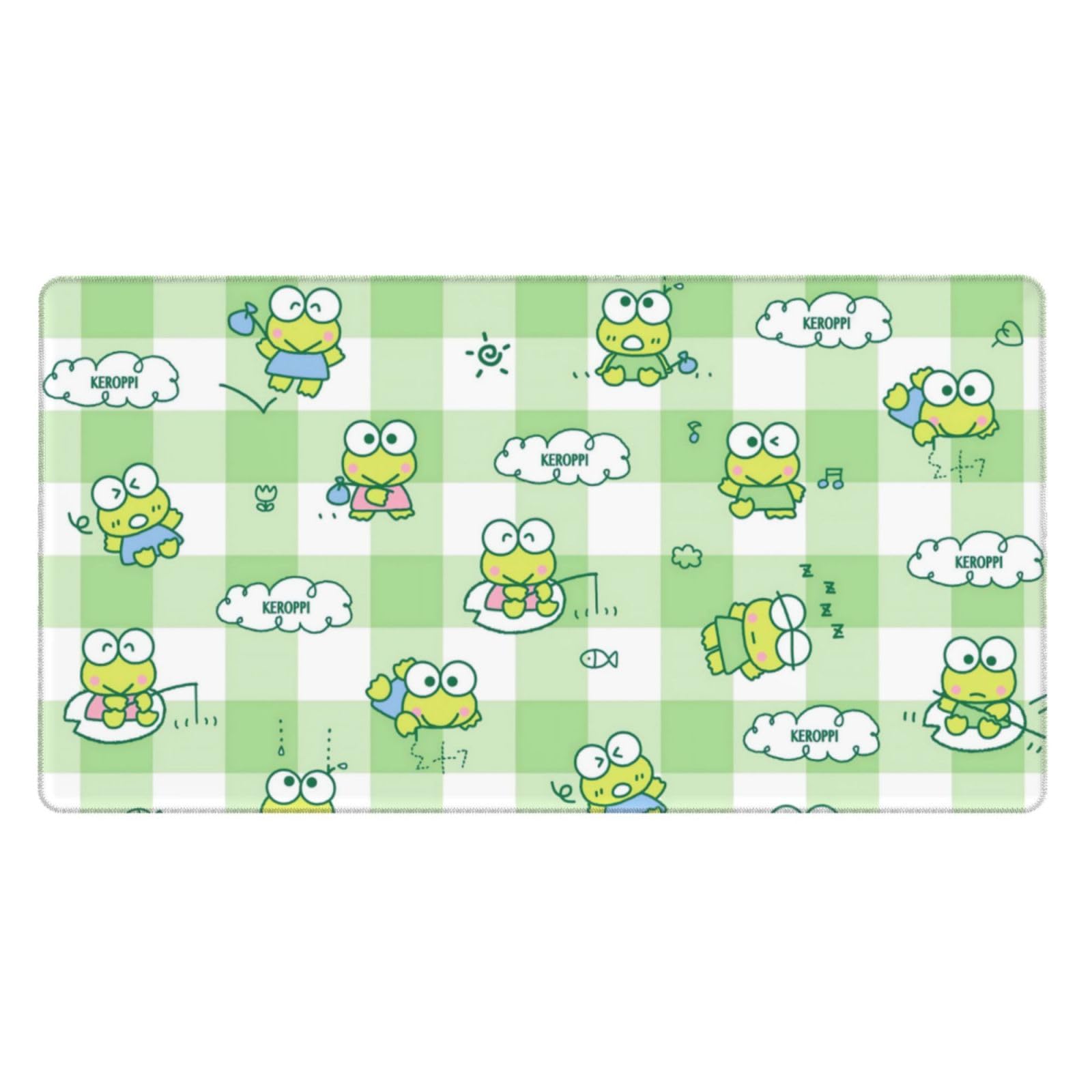 Kawaii Non-Slip Seamed Edge Rubber Mousepad Anime Kero Kero Keroppi Mouse Pad Cartoon Extra Large Mousepads for Gaming Study Office Extened Pad Desk Pad Mat