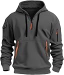 Rela Bota Men's Fashion Hoodies Fleece Sweatshirts Lightweight Stitching Color Zipper Pullover