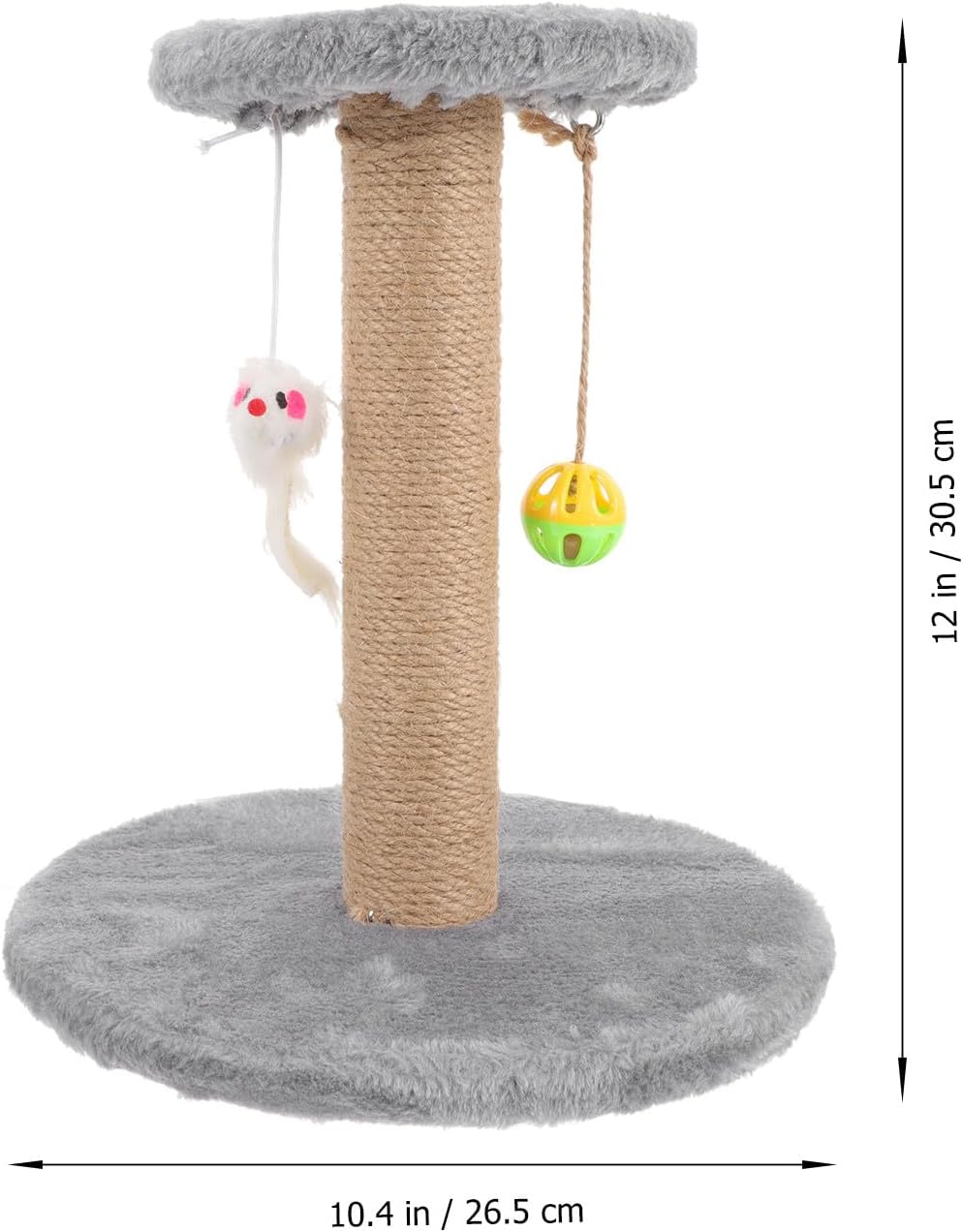 UPKOCH Multifunctional Small Cat Scratching Post Sisal Climbing Pole Indoor Cat Climber Gray Pet Scratcher Tower for Kittens and Small