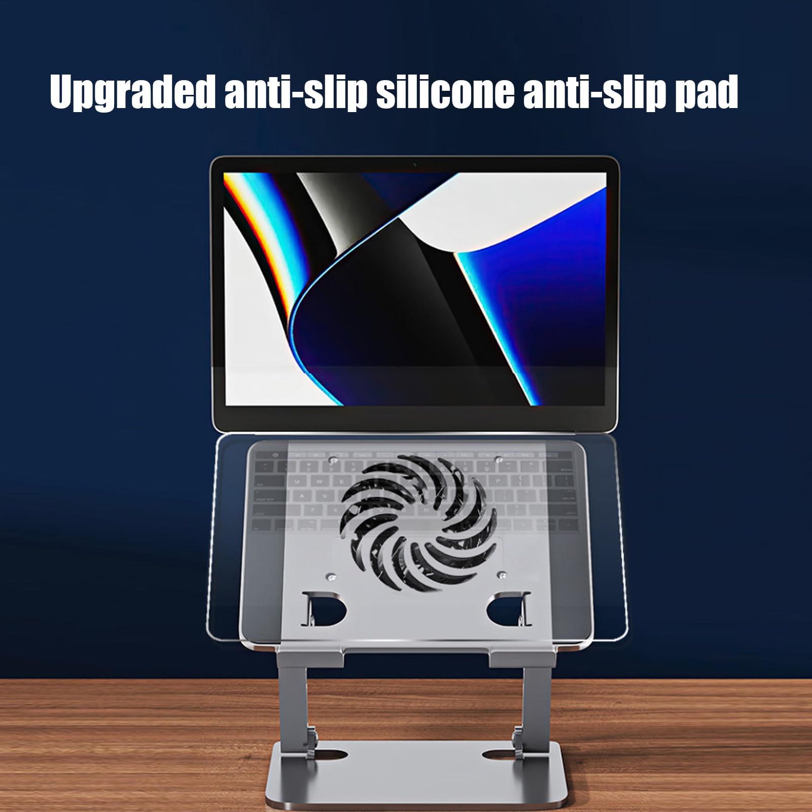 Supporto Laptop con Ventola e Altezza Regolabile 'Alzata | Supporto in Metallo Pieghevole per Notebook per Tablet Notebook Tavolo Divano Scaffale Viaggio Ufficio Casa Lettura