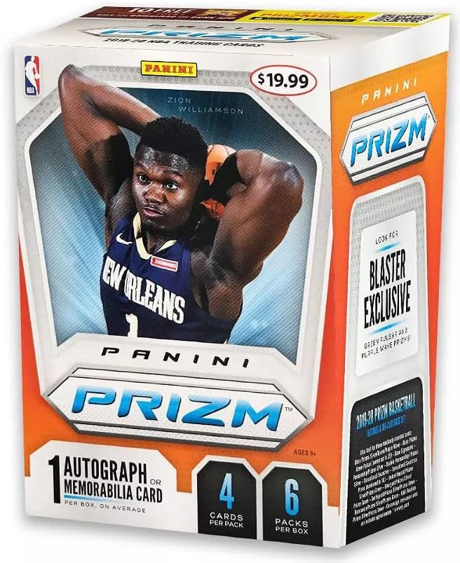 2019/20 Panini Prizm NBA Basketball BLASTER box (prepriced $19.99, 24 cards incl. ONE Memorabilia or Autograph card)