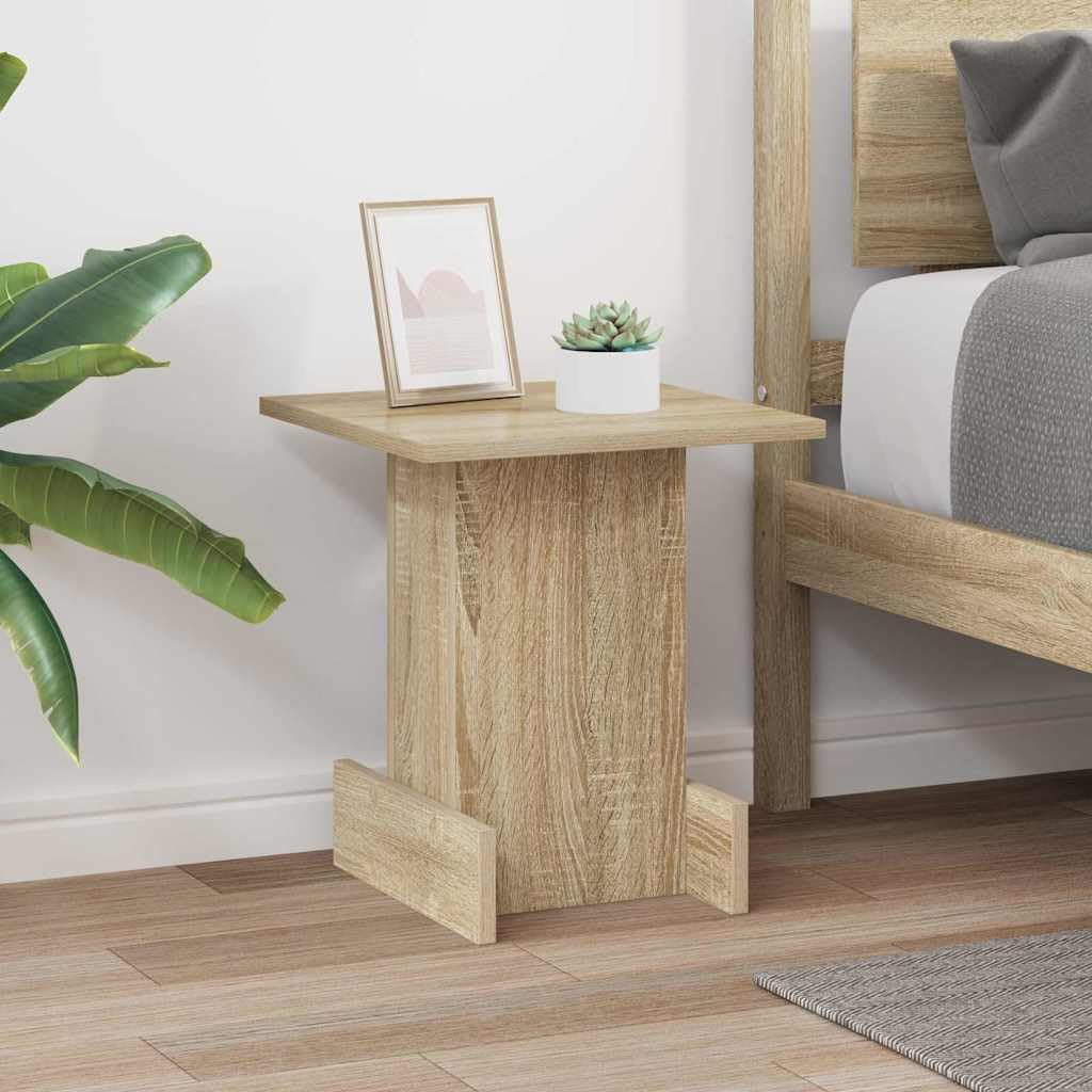 Tavolino in rovere Sonoma, 35,5 x 35 x 40 cm, con cassetto, per soggiorno, camera da letto, ufficio, moderno, salvaspazio, design organizer