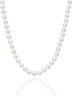 2022 New White Freshwater Cultured AAAA Quality Genuine Real Pearl Necklace in 18 / 22 Inch Length for Women Pearl Jewelry...