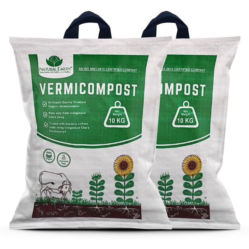 NATURAL EARTH 20 KG - TRUSTED Organic Vermicompost For Plants | Treated with Panchagavya-Based Bacteria Culture | Plant Growth Booster | Organic Compost For Home Plants (B0CSLB5Z5D) Amazon Price History, Amazon Price Tracker