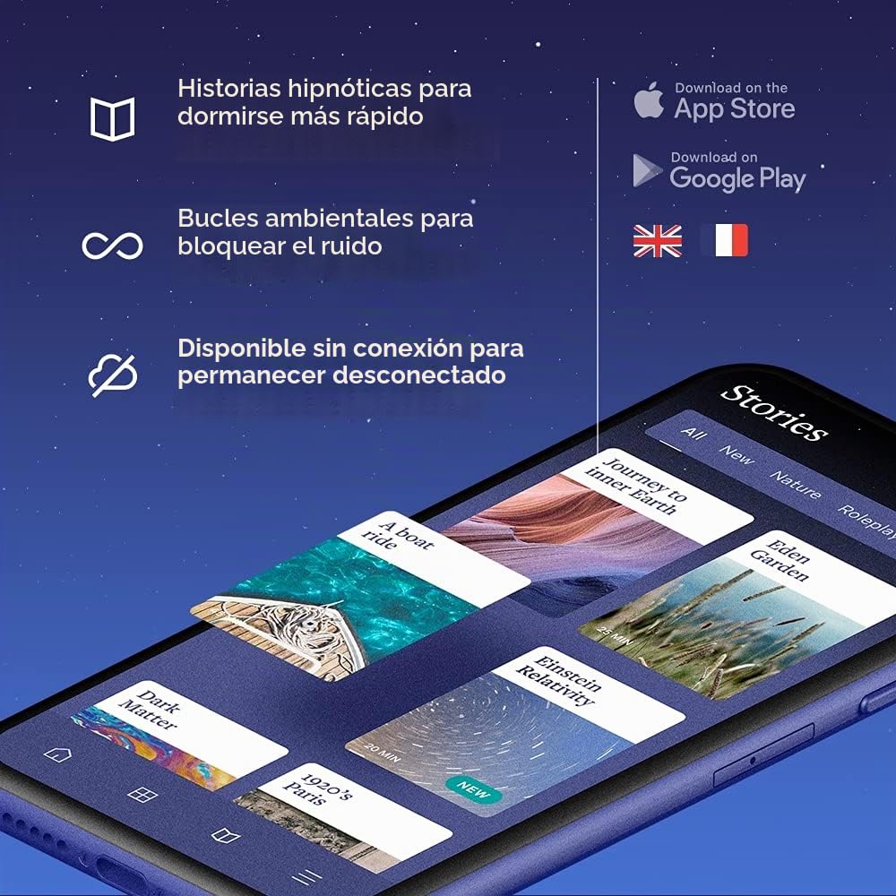 Auriculares Bluetooth para dormir Diadema con acceso a historias hipnóticas y sonidos de expertos en sueño