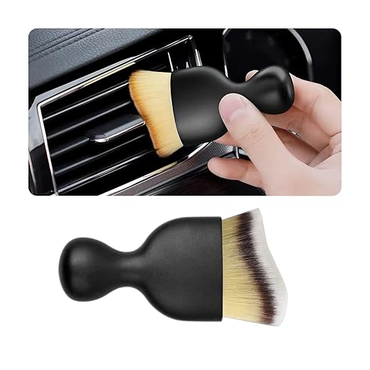 Blilo Car Interior Detailing Brush, Auto Soft Hair Cleaning Brushes, Curved Dirt Dust Collectors, Removal Tool for Dashboard Air Conditioner Vents Leather, Scratch Free (3 Colors/1PCS)