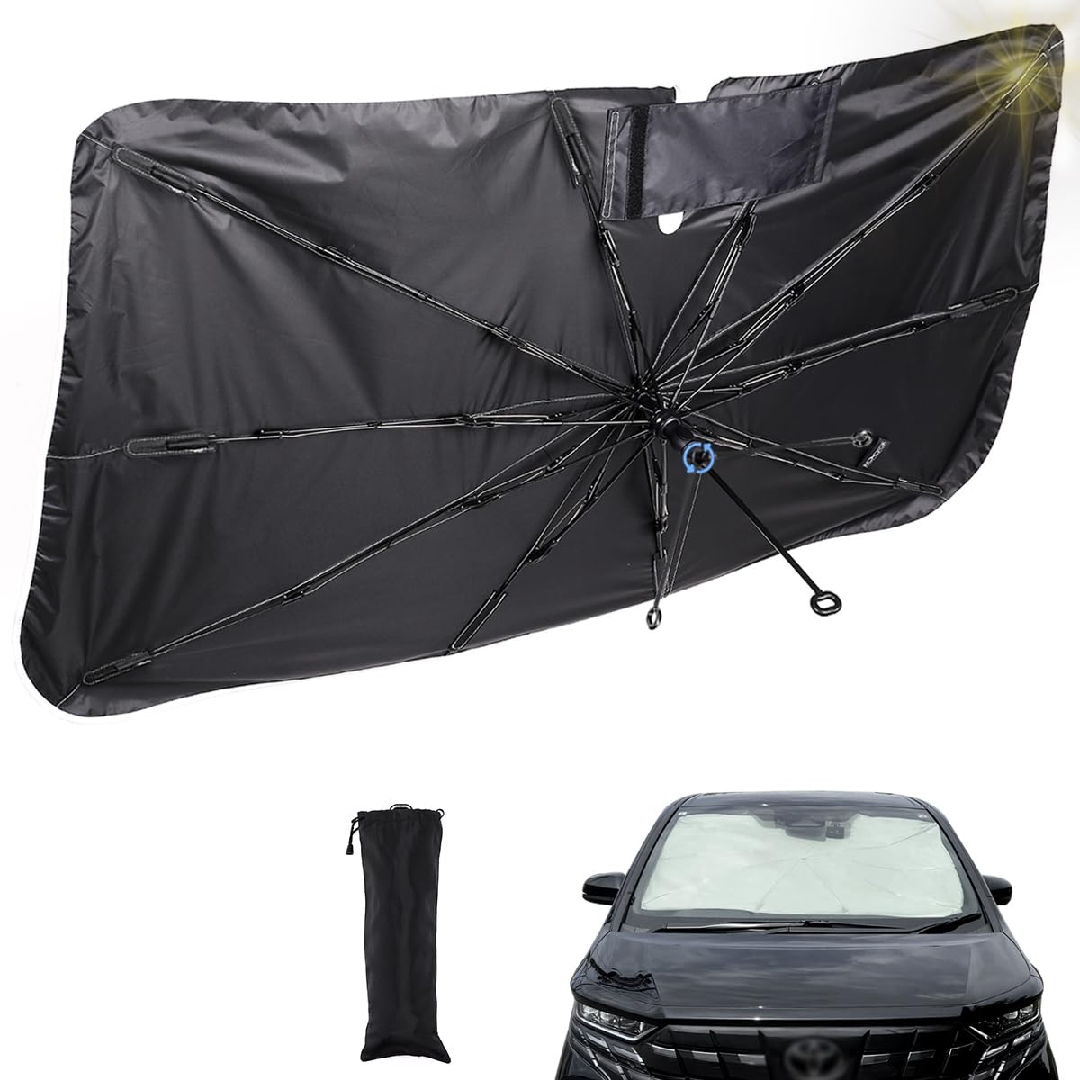 Amazon.co.jp: 強化版（第3世代）車用サンシェード 車 フロント傘型