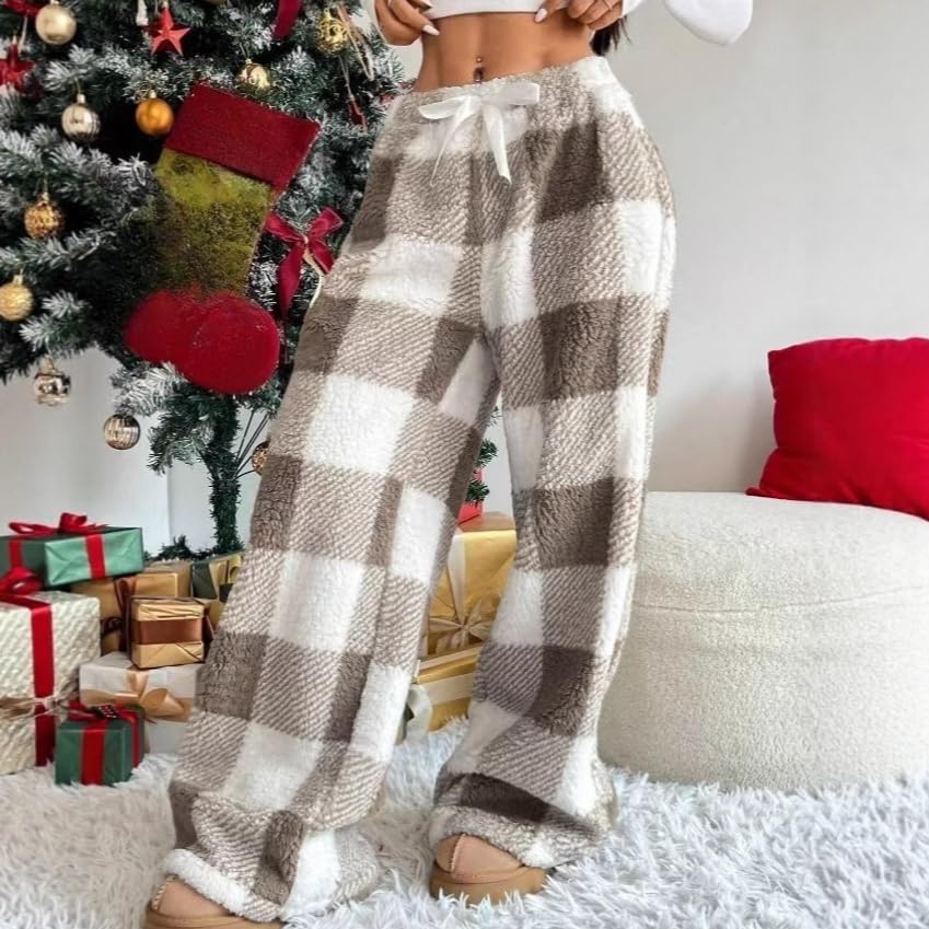 Image of Leopard Pants Women Therian Fuzzy Pajama Pants Y2k Cheetah Pants Grunge High Waisted Fluffy Pants