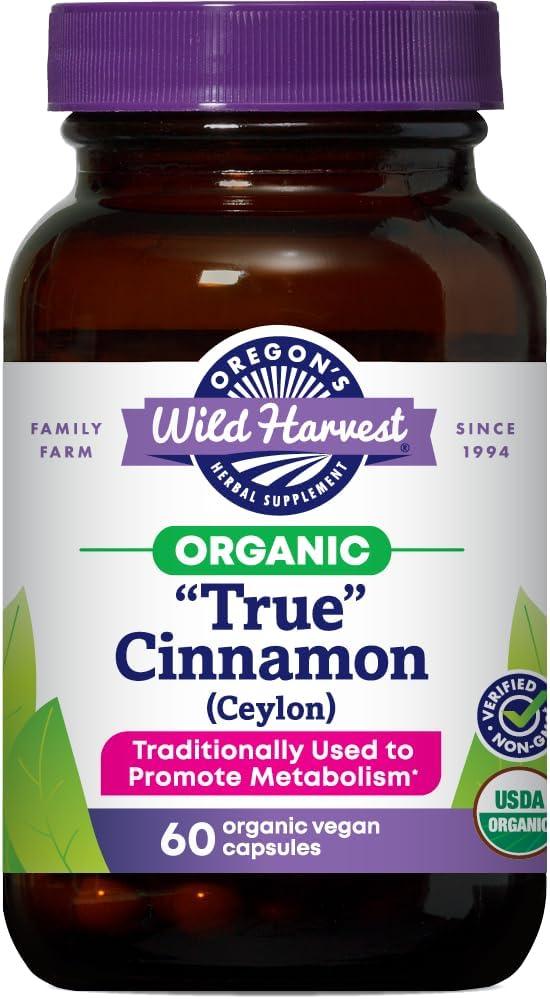 Organic True Cinnamon Ceylon 60 Count Vegan Capsules