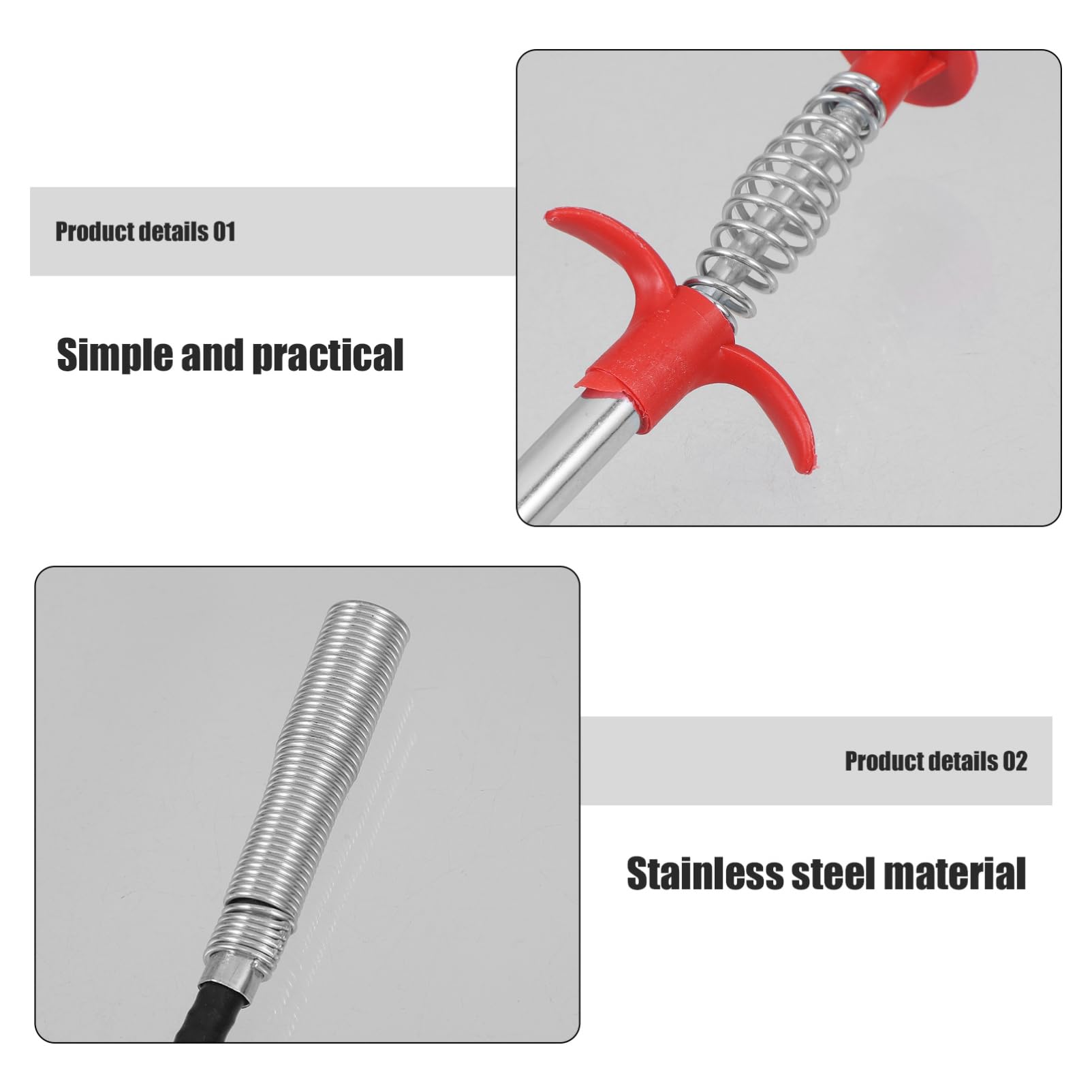 SOLUSTRE Flexible Drain Grabber Tool 118.11 Inches Reachable 4 Claws Handy Trash Claw Grabber for Cleaning