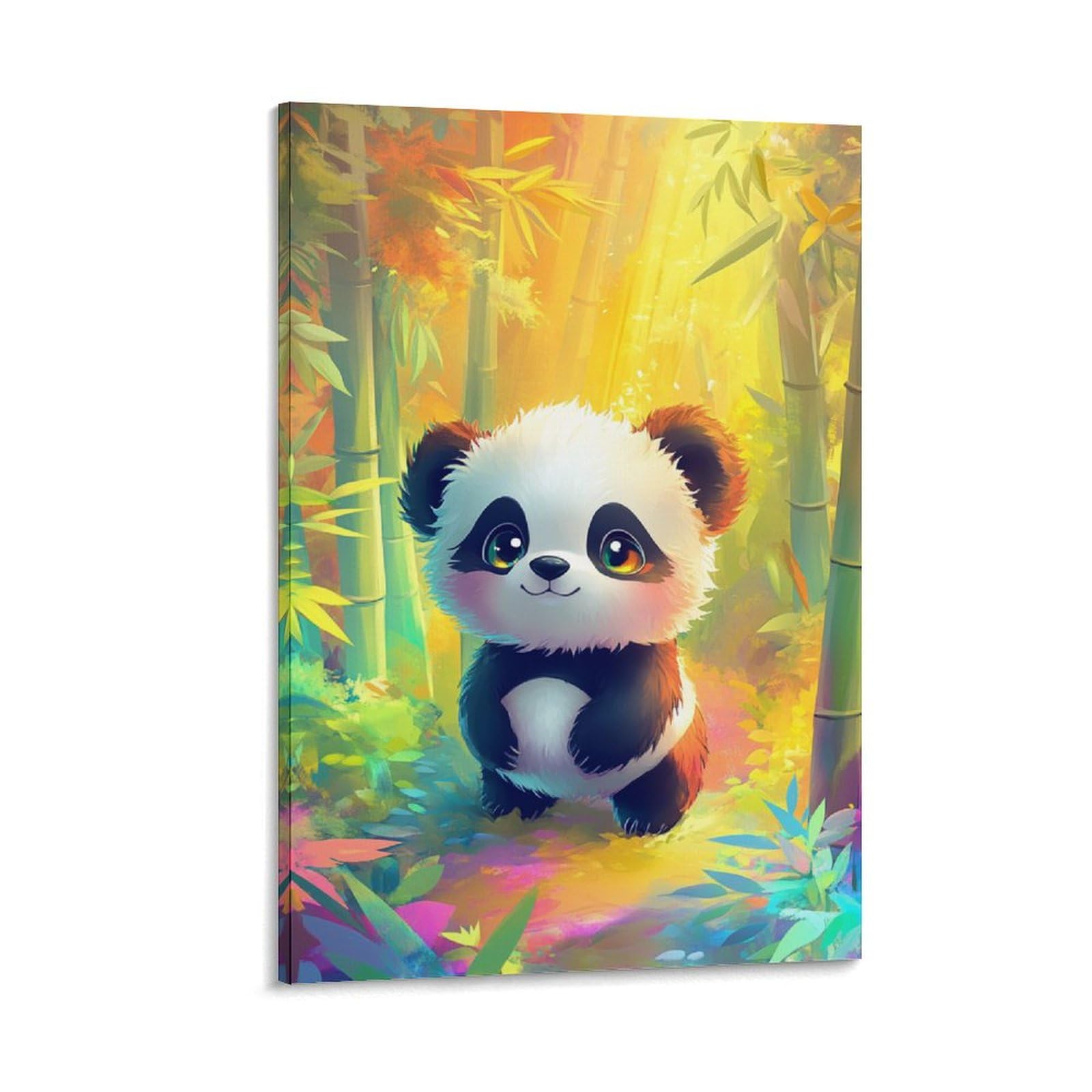 Tableau panda impression sur toile 40x60cm pour salon