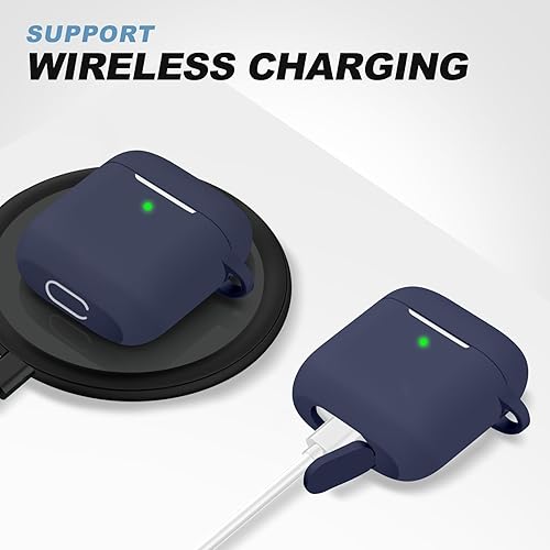 Miniatura 4 de Woyinger Funda para Estuche de AirPods, Viene con Bolígrafo de Limpieza, Funda Protectora de Silicona Suave para Mujeres y Hombres Compatible con